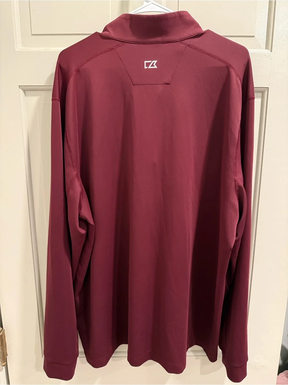 Cutter & Buck Traverse Washington Maroon Smooth Stretch 1/4-Zip Pullover Sz XXL